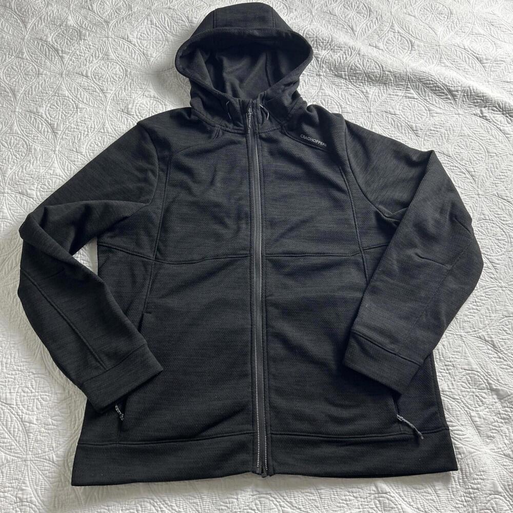 Craghoppers Strata Jacket Mens L Charcoal Gray Hooded Fleece DofE Baselayer